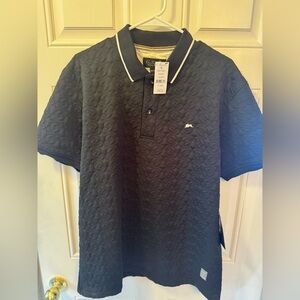 Elegant Black Polo Shirt with Textured Design